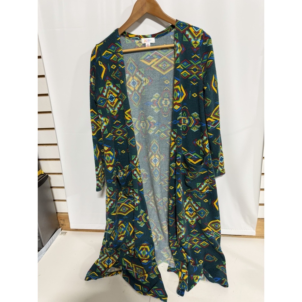 LuLaRoe Sarah - Size M- Turquoise w/Aztec - Fast Shipping